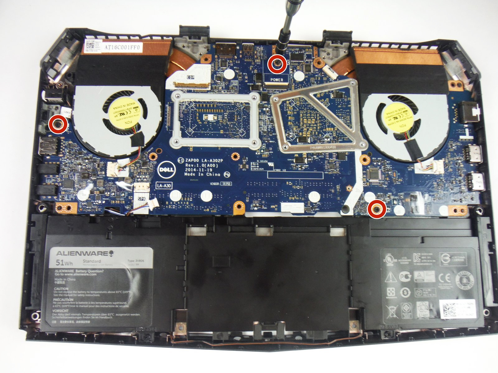 Internal Photo of Acer Travelmate 1350 1360 dell Alienware Area 51 Sentia 1.65mm Pin DC JACK DC001 (Alienware 13)